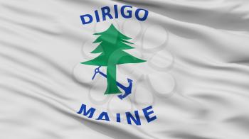 Maine Naval Ensign Flag, Closeup View, 3D Rendering