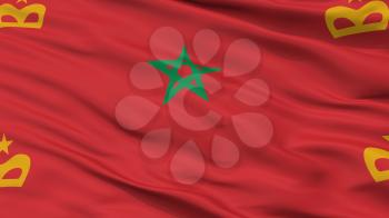 Morocco Naval Ensign Flag, Closeup View, 3D Rendering