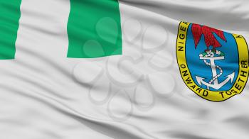 Nigeria Naval Ensign Flag, Closeup View, 3D Rendering