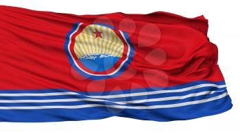 North Korea Naval Ensign Flag, Isolated On White Background, 3D Rendering