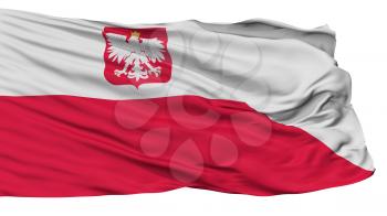 Poland Naval Ensign Flag, Isolated On White Background, 3D Rendering