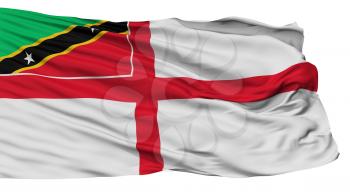 Saint Kitts And Nevis Naval Ensign Flag, Isolated On White Background, 3D Rendering