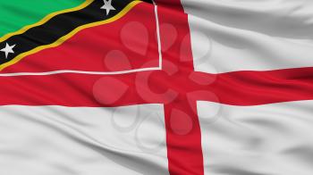 Saint Kitts And Nevis Naval Ensign Flag, Closeup View, 3D Rendering