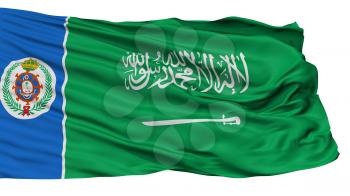 Saudi Arabia Naval Ensign Flag, Isolated On White Background, 3D Rendering