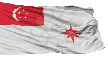 Singapore Naval Ensign Flag, Isolated On White Background, 3D Rendering