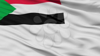 Sudan Naval Ensign Flag, Closeup View, 3D Rendering