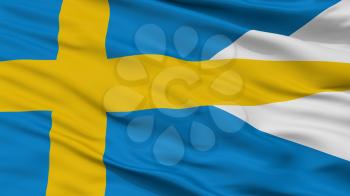 Sweden Naval Ensign Flag, Closeup View, 3D Rendering