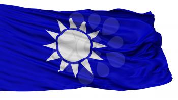 Republic Of China Naval Jack Flag, Isolated On White Background, 3D Rendering