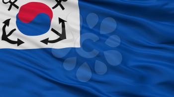 South Korea Naval Jack Flag, Closeup View, 3D Rendering