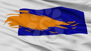 Bergen City Flag, Country Netherlands, Noord Holland, Closeup View, 3D Rendering