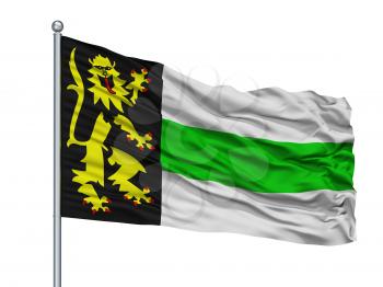 Culemborg City Flag On Flagpole, Country Netherlands, Isolated On White Background