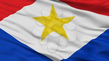 Saba City Flag, Country Netherlands, Closeup View, 3D Rendering