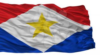 Saba City Flag, Country Netherlands, Isolated On White Background, 3D Rendering