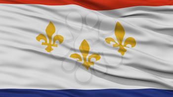Closeup of New Orleans City Flag, Waving in the Wind, Louisiana State, United States of America