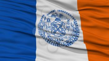 Closeup of New York City Flag, Waving in the Wind, New York State, United States of America