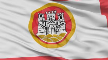 Bergen City Flag, Country Norway, Closeup View, 3D Rendering