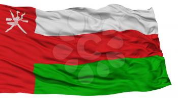Isolated Oman Flag, Waving on White Background, High Resolution