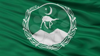 Balochistan City Flag, Country Pakistan, Closeup View, 3D Rendering