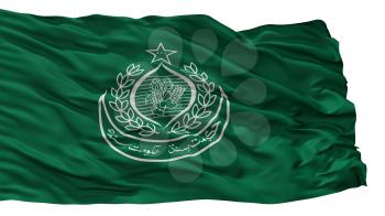 Sindh City Flag, Country Pakistan, Isolated On White Background, 3D Rendering
