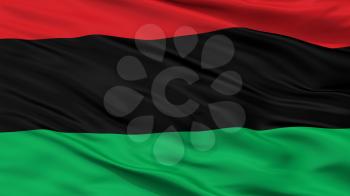 Panafrican Unia Afro American Black Liberation Flag, Closeup View, 3D Rendering