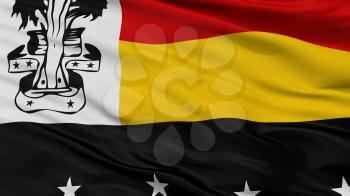Madang City Flag, Country Papua New Guinea, Closeup View, 3D Rendering