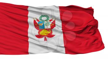 Peru War Flag, Isolated On White Background, 3D Rendering