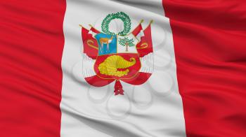 Peru War Flag, Closeup View, 3D Rendering