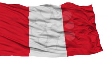 Isolated Peru Flag, Waving on White Background, 3D Rendering