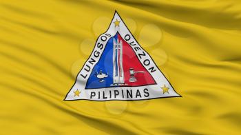 Quezon City Flag, Country Philippines, Closeup View, 3D Rendering