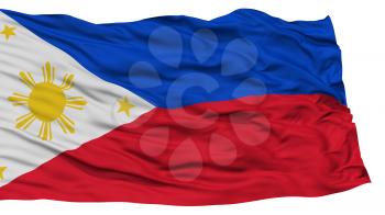Isolated Philippines Flag, Waving on White Background, High Resolution