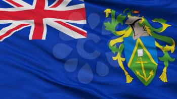 Islands City Flag, Country Pitcairn, Closeup View, 3D Rendering
