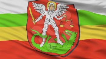 Biala Podlaska City Flag, Country Poland, Closeup View, 3D Rendering