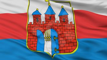 Bydgoszcz City Flag, Country Poland, Closeup View, 3D Rendering