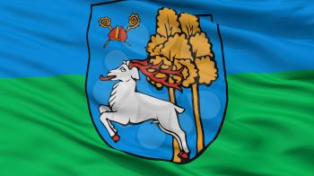 Elk City Flag, Country Poland, Closeup View, 3D Rendering