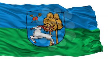 Elk City Flag, Country Poland, Isolated On White Background, 3D Rendering