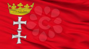 Gdansk City Flag, Country Poland, Closeup View, 3D Rendering