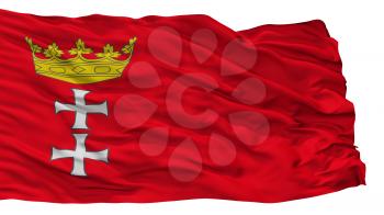 Gdansk City Flag, Country Poland, Isolated On White Background, 3D Rendering