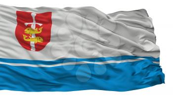 Gdynia City Flag, Country Poland, Isolated On White Background, 3D Rendering