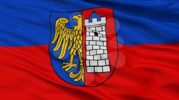 Gliwice City Flag, Country Poland, Closeup View, 3D Rendering