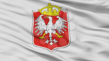 Gniezno City Flag, Country Poland, Closeup View, 3D Rendering