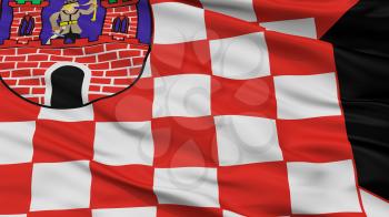 Kalisz City Flag, Country Poland, Closeup View, 3D Rendering