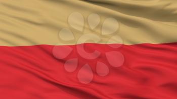 Leszno City Flag, Country Poland, Closeup View, 3D Rendering