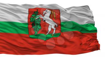 Lublin City Flag, Country Poland, Isolated On White Background, 3D Rendering