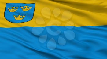 Pabianice City Flag, Country Poland, Closeup View, 3D Rendering