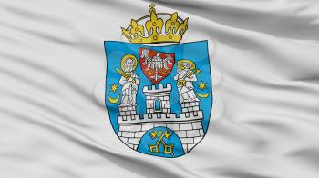 Poznan City Flag, Country Poland, Closeup View, 3D Rendering