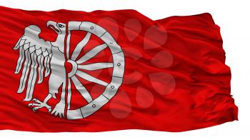 Raciborz City Flag, Country Poland, Isolated On White Background, 3D Rendering