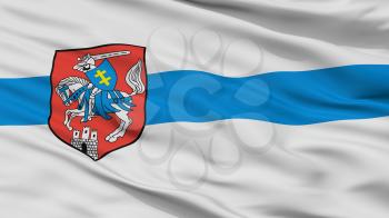 Siedlce City Flag, Country Poland, Closeup View, 3D Rendering