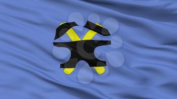 Starachowice City Flag, Country Poland, Closeup View, 3D Rendering