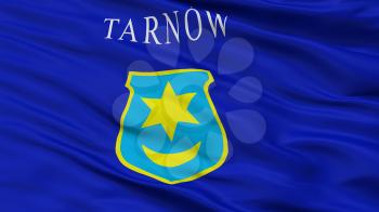 Tarnow City Flag, Country Poland, Closeup View, 3D Rendering