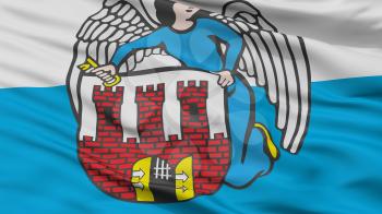 Torun City Flag, Country Poland, Closeup View, 3D Rendering